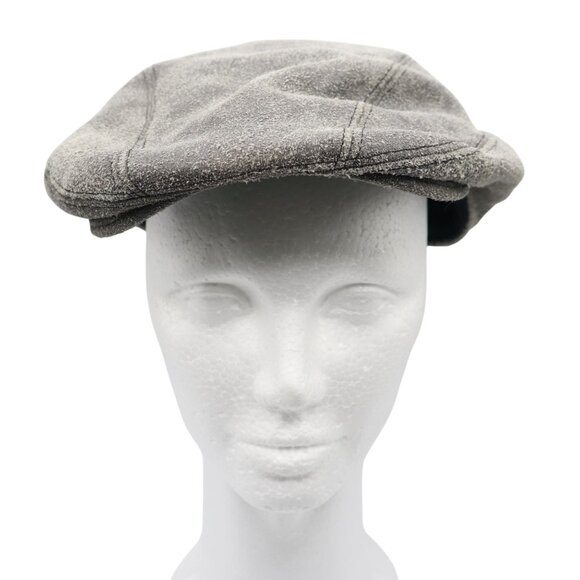 Cremieux Leather Newsboy Cap Men L/XL Gray Golf Casual Staple Timeless Classic - Picture 2 of 13